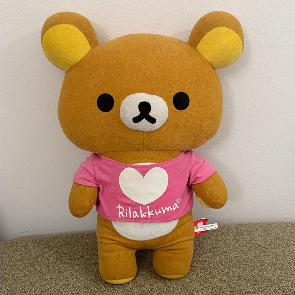 Rilakkuma Brown and Pink Plush Bear 19”